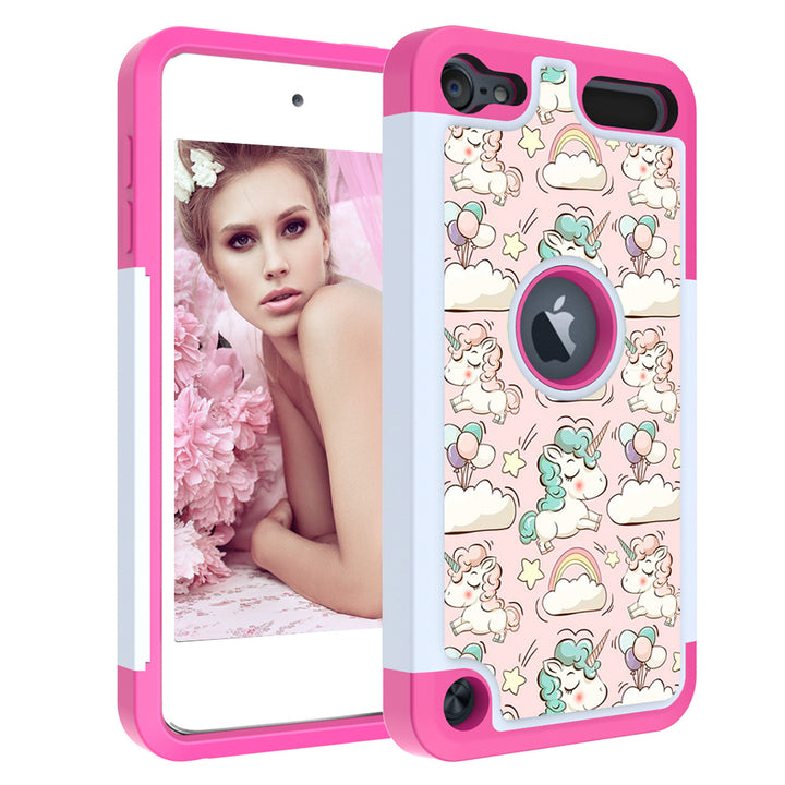 Luxury Painted Shockproof Phone Bling Case For Apple iPod Touch 5 6 7 Leather+PC 2 in 1 Silicone Cute back Cover Funda Image 7