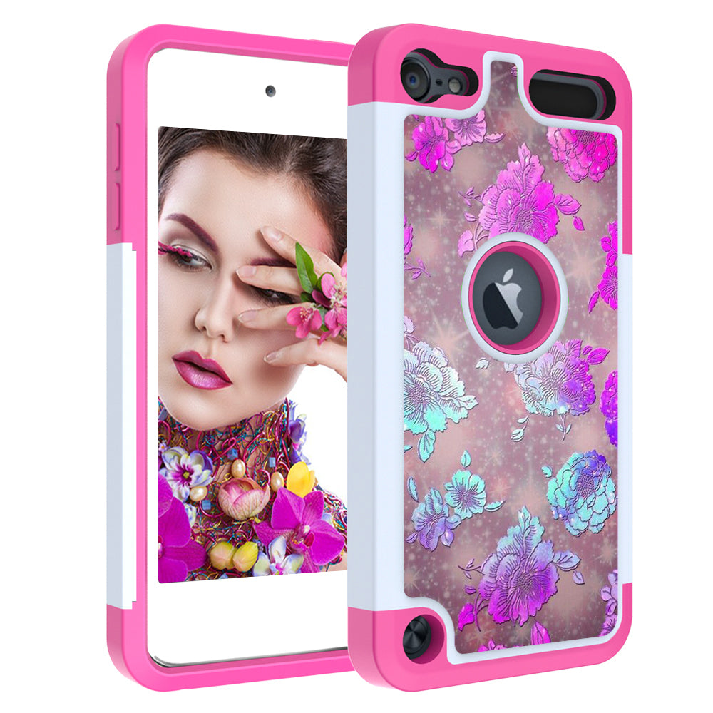 Luxury Painted Shockproof Phone Bling Case For Apple iPod Touch 5 6 7 Leather+PC 2 in 1 Silicone Cute back Cover Funda Image 8