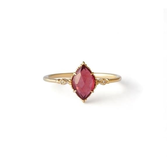 ring women agete Vintage olive RING pure Fashion style Ruby Artificial zircon ium hand ornament Image 1