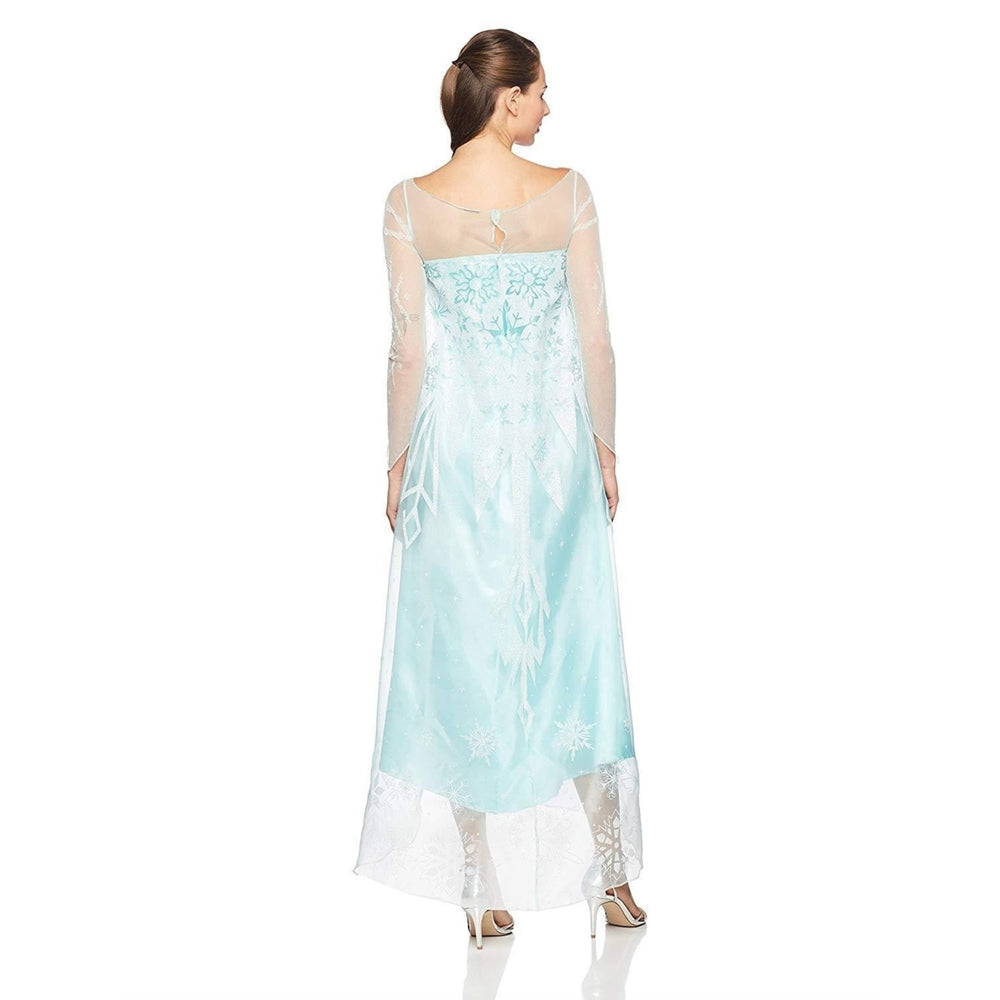Disney Frozen Elsa Deluxe Womens Size S 4/6 Costume Dress w/ Cape Princess Disguise Image 2