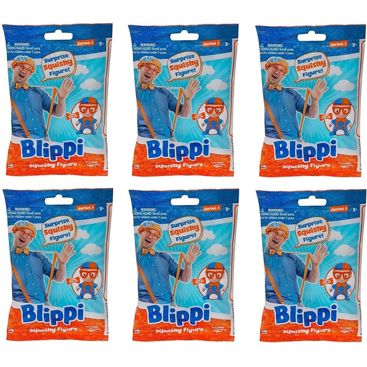 Blippi Squishy Figures 6pk Series 1 Police Doctor Firefighter Farmer UCC Image 1