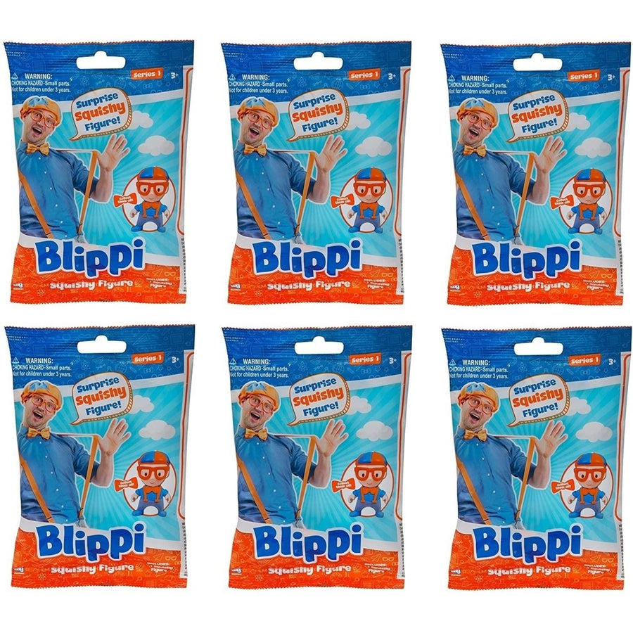 Blippi Squishy Figure 6pk Series 1 Police Doctor Firefighter Farmer Worker Bundle UCC Image 1