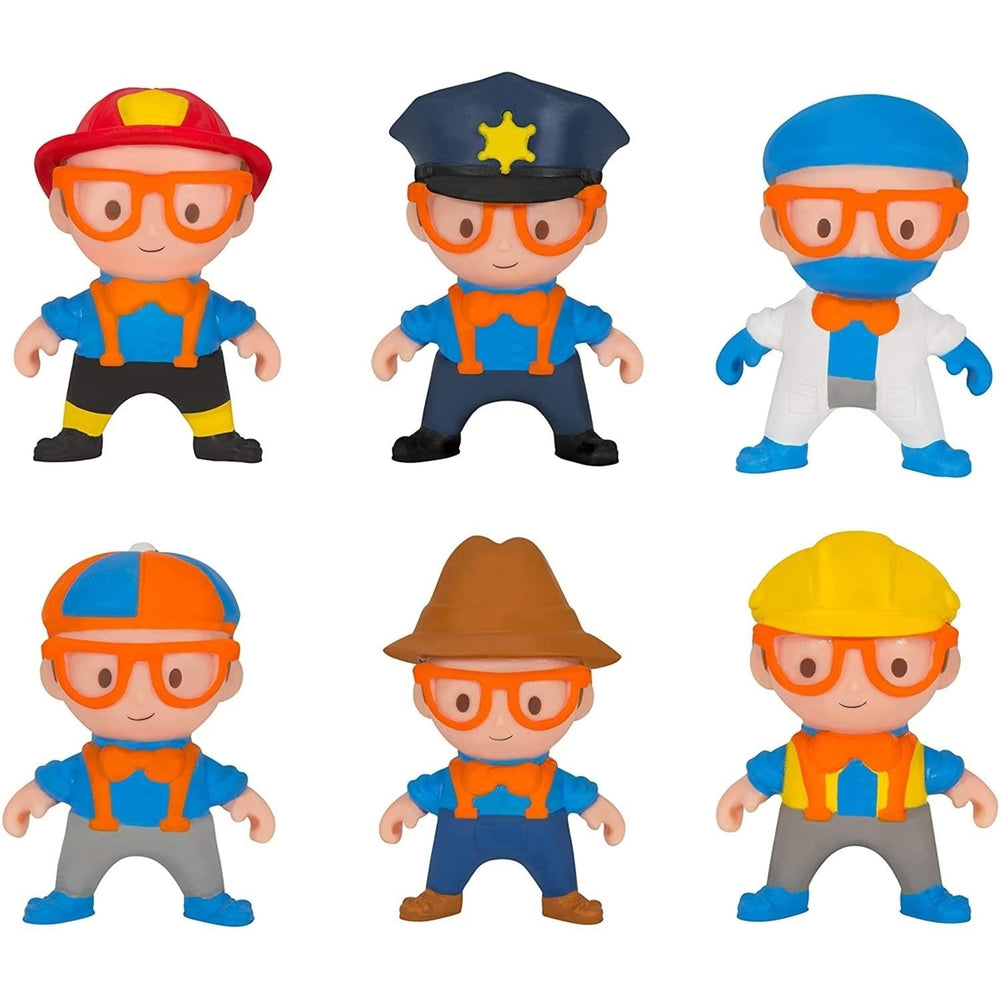 Blippi Squishy Figures 6pk Series 1 Police Doctor Firefighter Farmer UCC Image 2