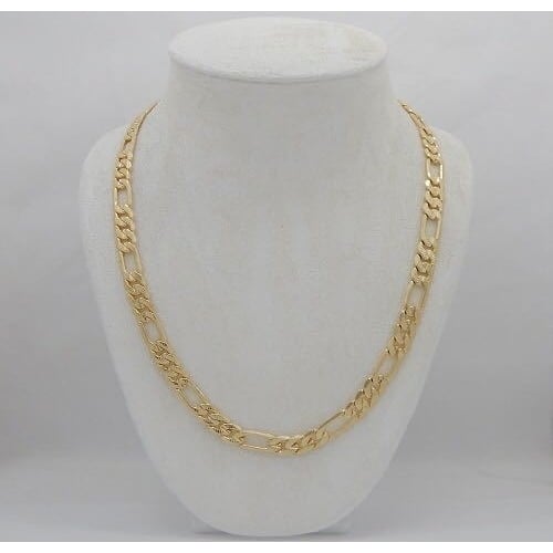 14K Gold Filled Mate Finish Figaro Chain 24" 14k Image 1