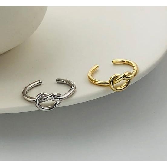 S Sterling Fashion style Ring ins simple line interwoven cross female ring Image 1