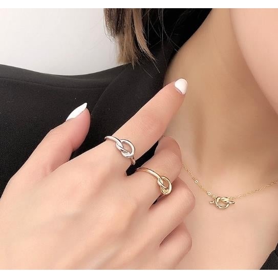 S Sterling Fashion style Ring ins simple line interwoven cross female ring Image 3