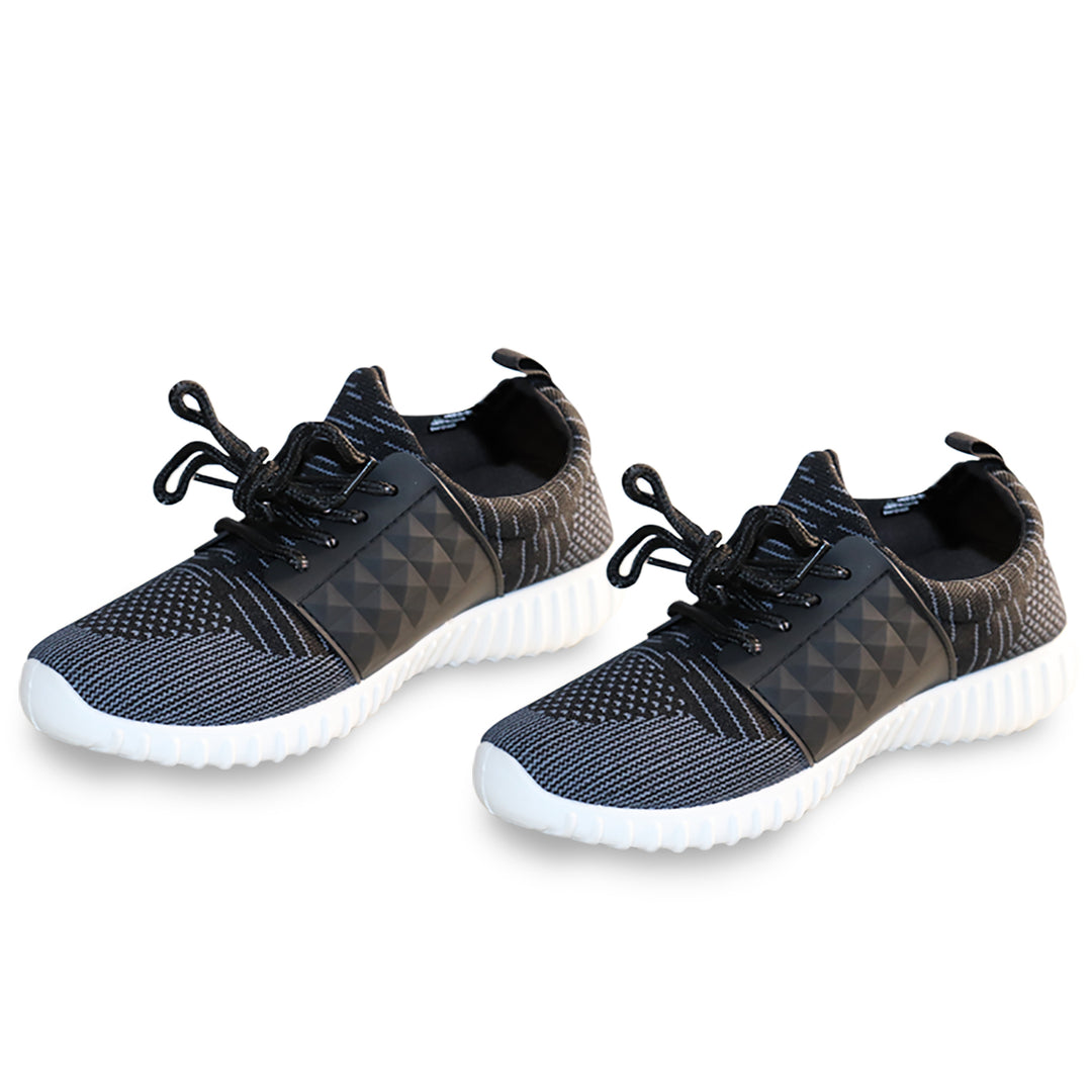 Womens Casual Breathable Memory Foam Lace-Up Sneakers Image 3