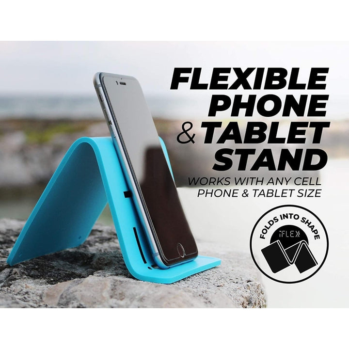 iFLEX Flexible Tablet Cell Phone Stand Black Universal Non-Slip Waterproof Image 3