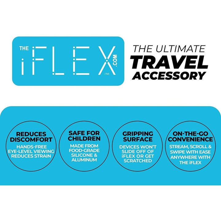 iFLEX Tablet Cell Phone Adjustable Stand Sky Blue Non-Slip Waterproof Universal Hands-Free Image 4