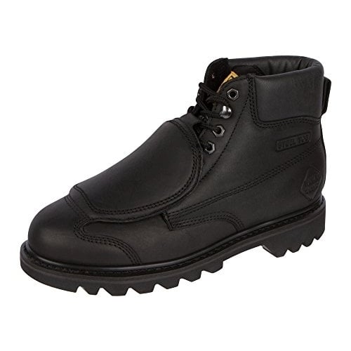 WORK ZONE Mens 6" Steel Toe Metatarsal Guard Work Boot Black M612 Oil Leather Image 1