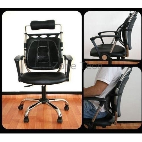 Zone Tech 10x Black Mesh Back Spine Chair Seat Car Home Office Therapy Massage Lumbar Support Image 2