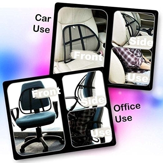 Zone Tech 10x Black Mesh Back Car Seat Office Chair Massage Lumbar Back Spine Support Image 4