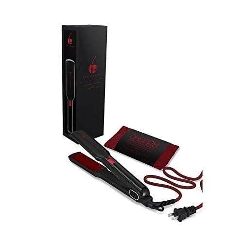 Cherry Professional Red 1.5 Inch Hair Straightener Ceramic Tourmaline Flat Iron Image 3