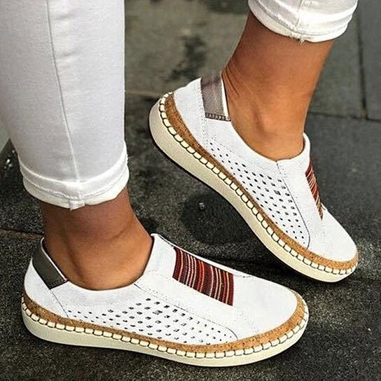 5 Colors Optional Perforated Slip-On Casual Sneakers Image 4