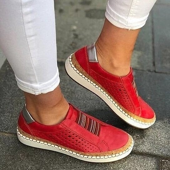 5 Colors Optional Perforated Slip-On Casual Sneakers Image 7
