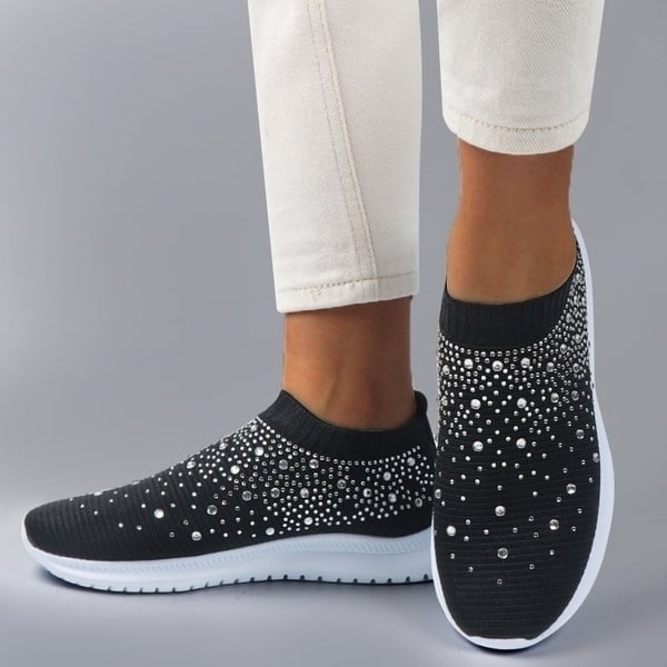Women Shoes Rhinestone Sneakers Slip On Shoes Casual Image 1