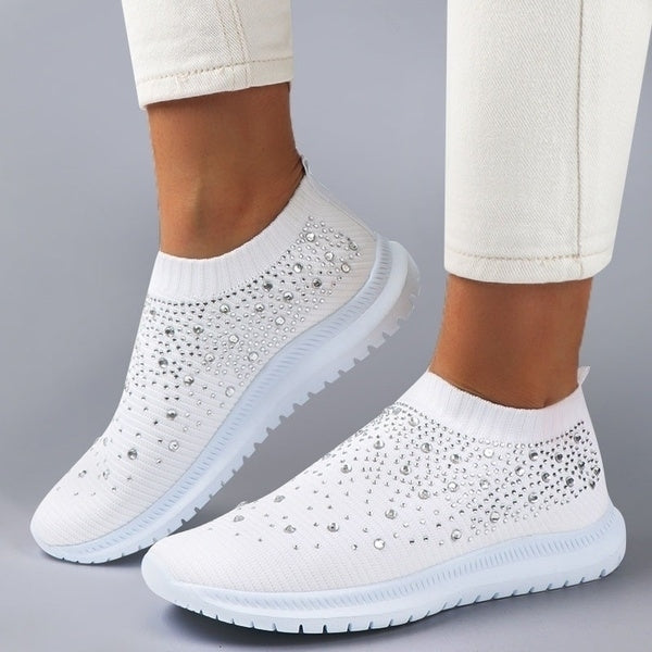 Women Shoes Rhinestone Sneakers Slip On Shoes Casual Image 4