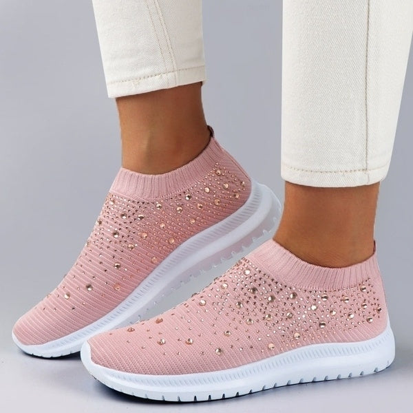 Women Shoes Rhinestone Sneakers Slip On Shoes Casual Image 6