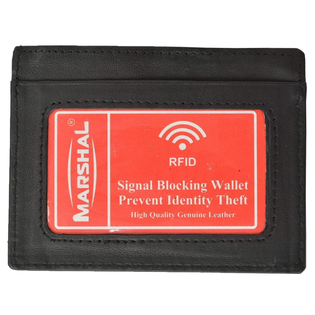 RFID Wallet Mens Slim Leather RFID Blocking Front Pocket Wallet Thin Card Holder RFID P 370 (C) Image 3