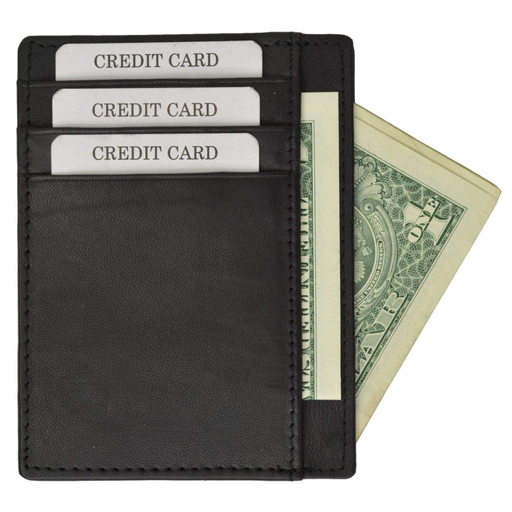 RFID Wallet Mens Slim Leather RFID Blocking Front Pocket Wallet Thin Card Holder RFID P 370 (C) Image 4