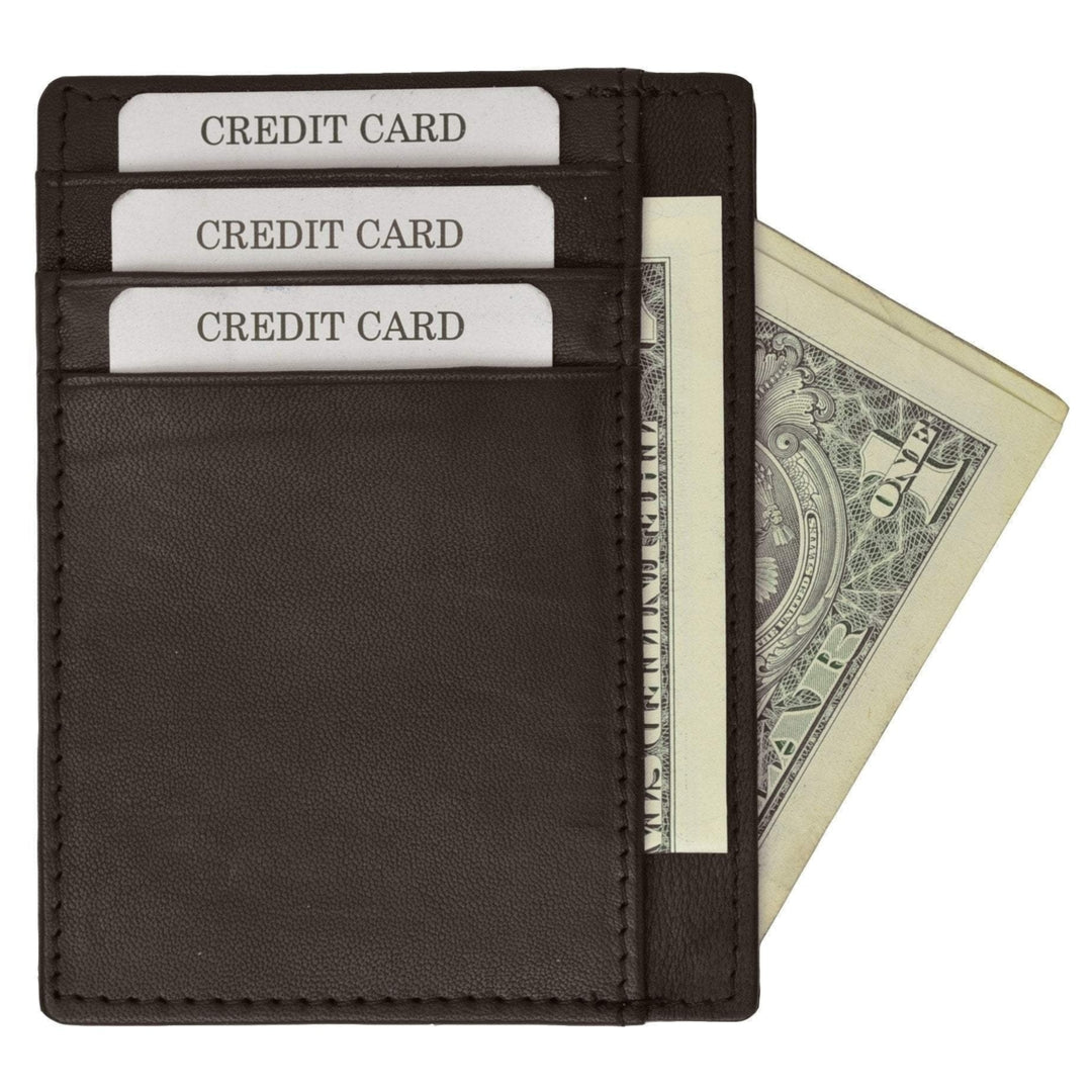RFID Wallet Mens Slim Leather RFID Blocking Front Pocket Wallet Thin Card Holder RFID P 370 (C) Image 9