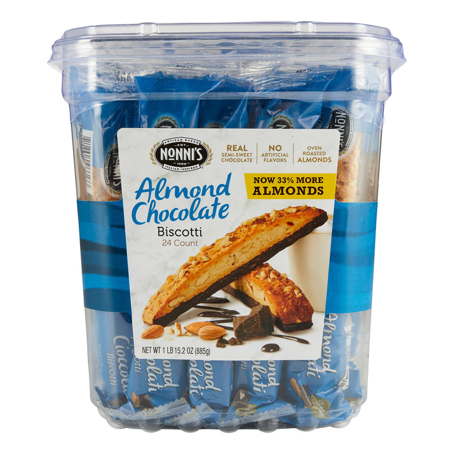 Nonnis Almond Chocolate Biscotti 1.3 Ounce (24 Count) Image 1