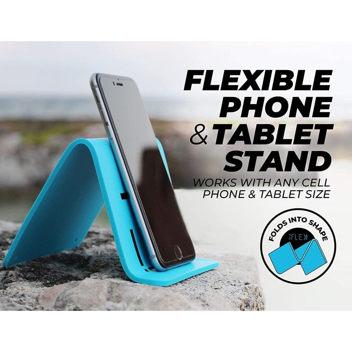 iFLEX Tablet Cell Phone Stand Sky Blue 2-Pack Universal Non-Slip Waterproof Hands-Free Image 3