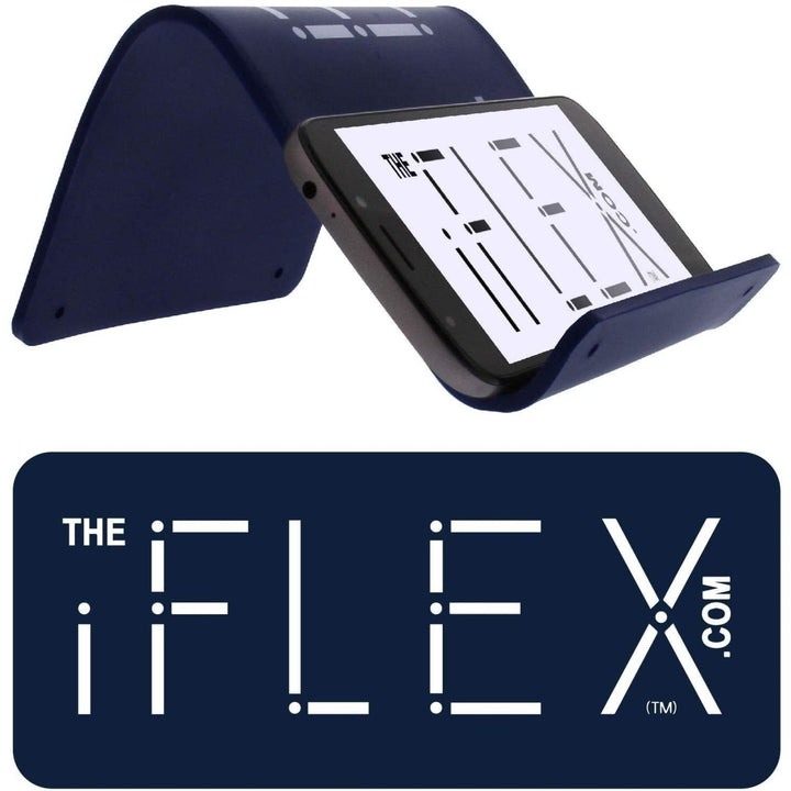 iFLEX Tablet Cell Phone Stand Dark Blue 2-Pack Universal Hands-Free Non-Slip Grip Waterproof Image 2