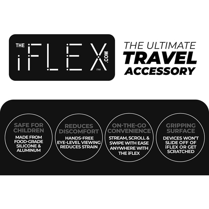 iFLEX Tablet Cell Phone Stand Black 2-Pack Universal Non-Slip Waterproof Hands-Free Image 4