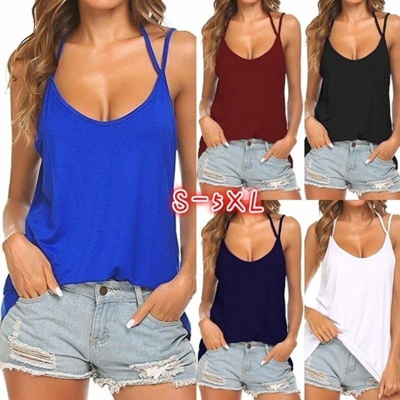 4 Color Womens Fashion Casual Sexy Vest Summer Image 1