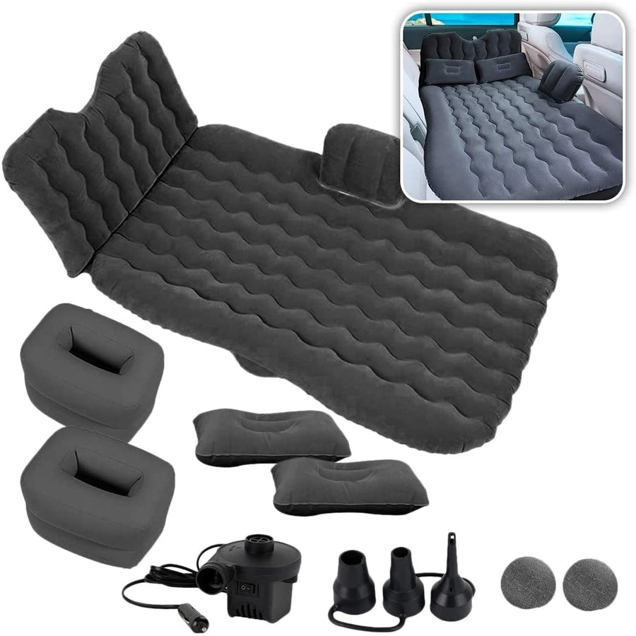 Inflatable Travel Car Camping Mattress Bed Back Seat Sleep Rest 2 Pillow Pump Image 1