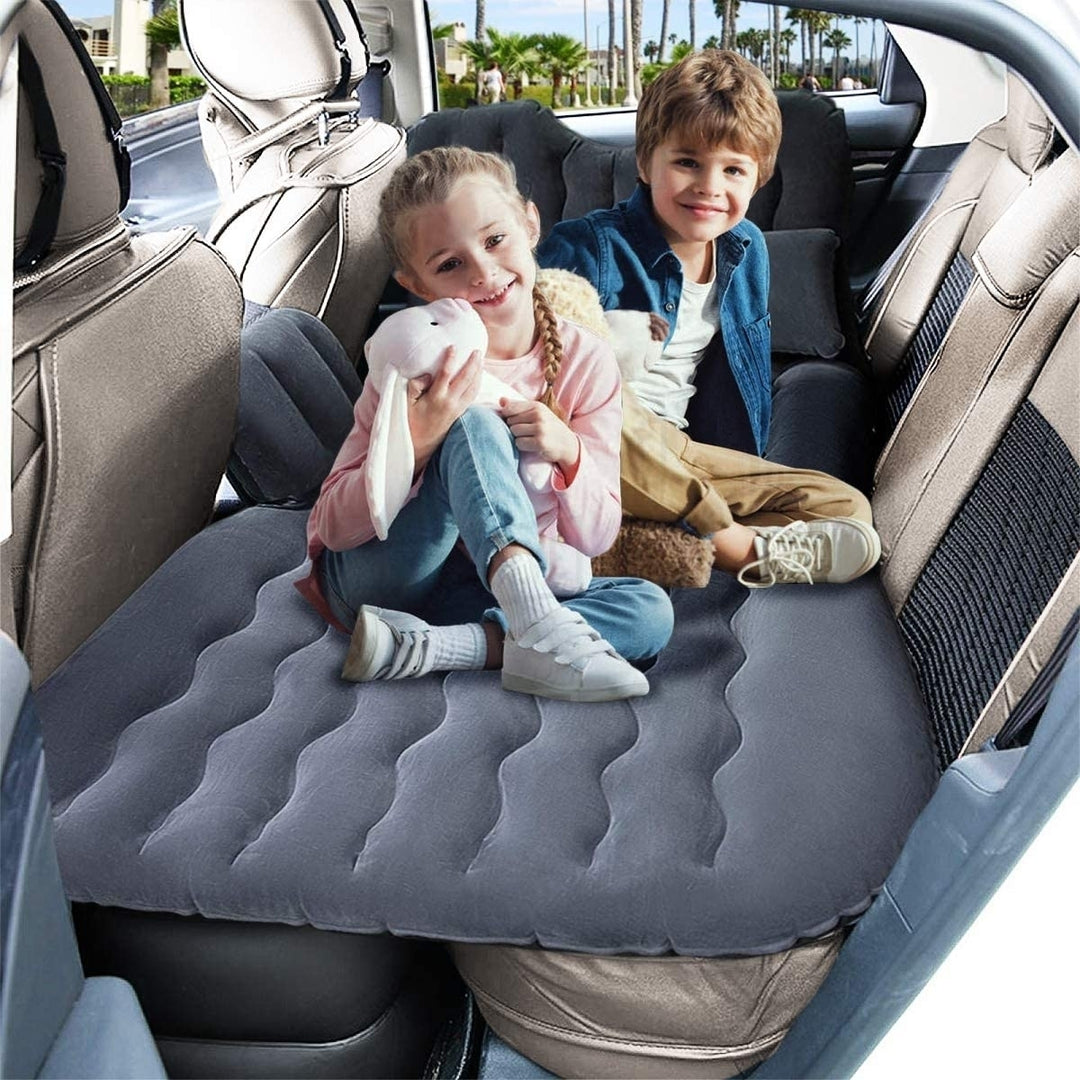 Inflatable Travel Car Camping Mattress Bed Back Seat Sleep Rest 2 Pillow Pump Image 4