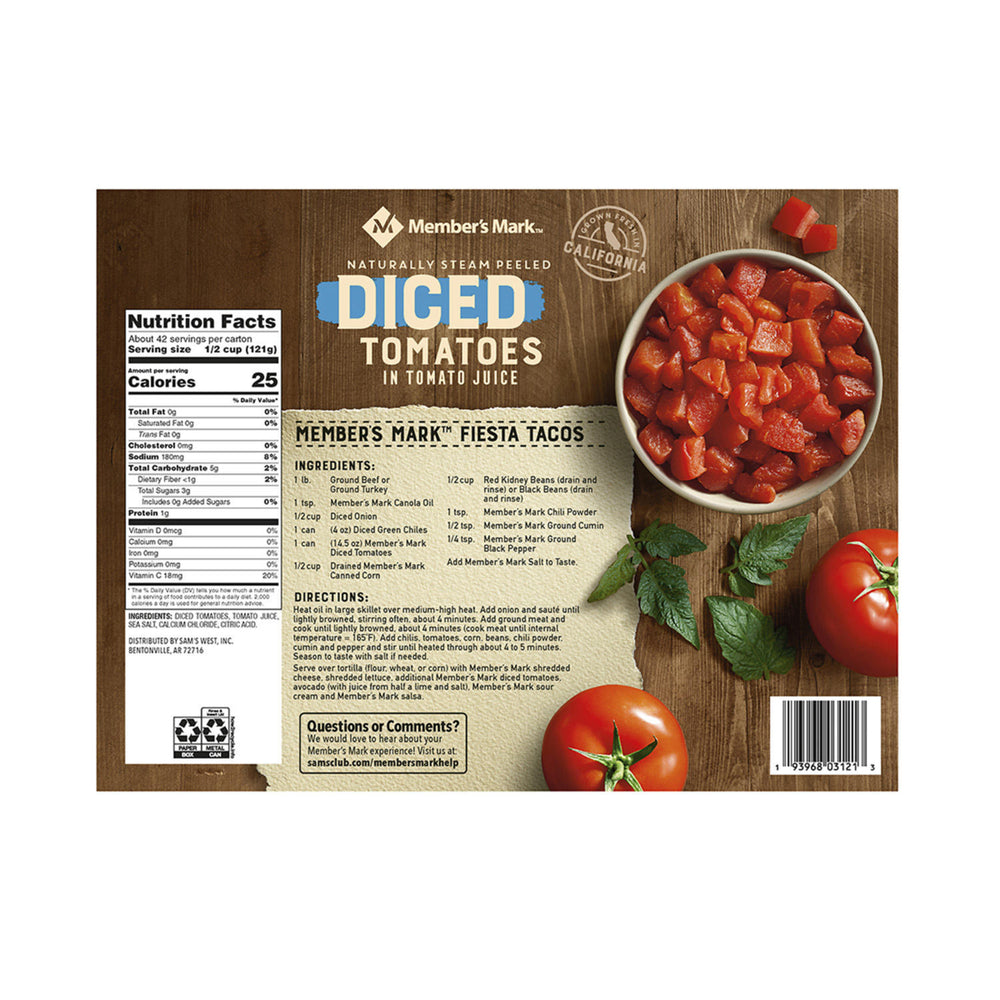 Members Mark Diced Tomatoes In Tomato Juice 14.5 Ounce (12 Pack) Image 2