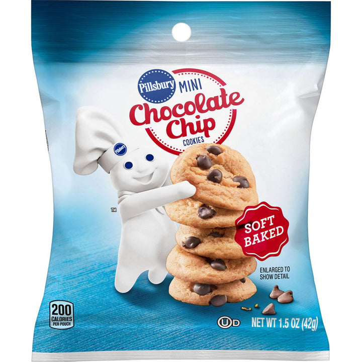Pillsbury Soft Baked Mini Chocolate Chip Cookies, 1.5 Ounce (28 Pack) Image 3