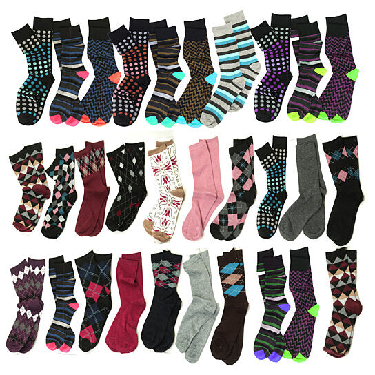 John Weitz Mens Funky Dress Socks Multi-Pack Cotton Stretch Fits Sizes 6-12.5 Image 1