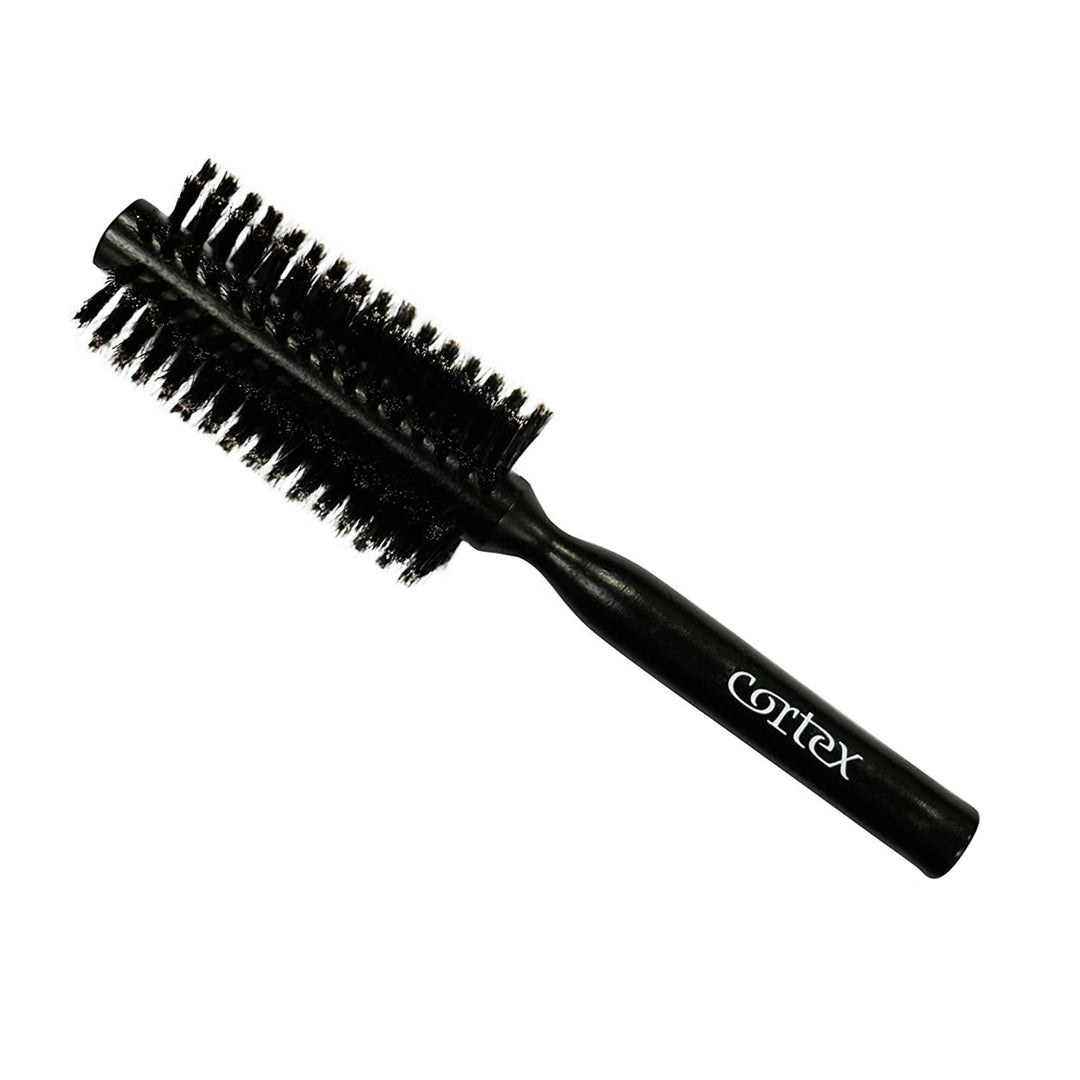 Cortex Wooden Boar Bristle Round Hair Brush 1.25" 1.4" for All Hair Types Image 1