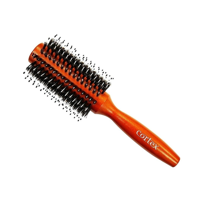 Cortex Wooden Boar Bristle Round Hair Brush 1.25" 1.4" for All Hair Types Image 4