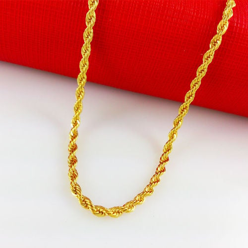 14K  Gold Twist Rope Chain Necklace Image 1