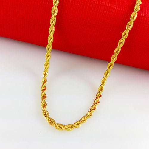 14K Gold Twist Rope Chain Necklace Image 1