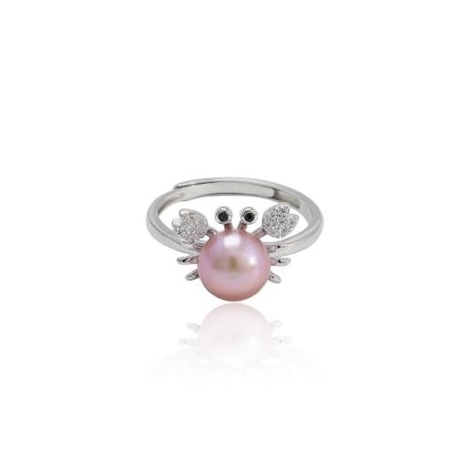 Fashion personality pearl ring female pure Fashion style simple creation ring Image 1