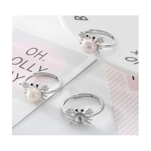 Fashion personality pearl ring female pure Fashion style simple creation ring Image 3