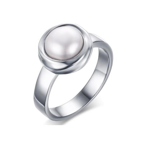 12mm titanium steel female Pearl Ring Image 1