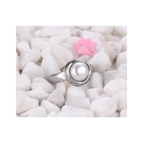 12mm titanium steel female Pearl Ring Image 3