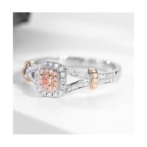 Princess platinum pink ring Image 2