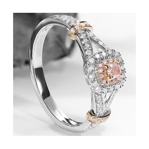 Princess platinum pink ring Image 3