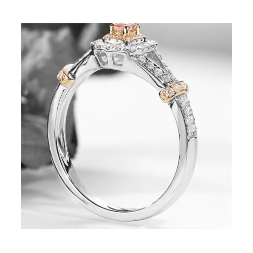 Princess platinum pink ring Image 4