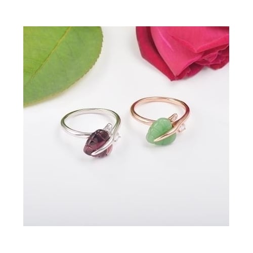 Light luxury heart-shaped leaf ring Image 2