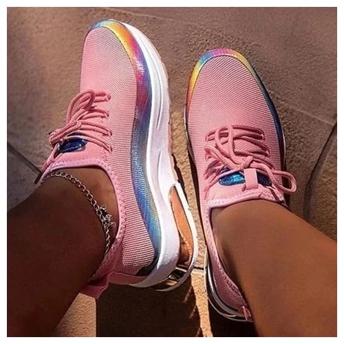 Rainbow Fashion Sneakers Sizes 4.5-11 Multiple Colors Image 1