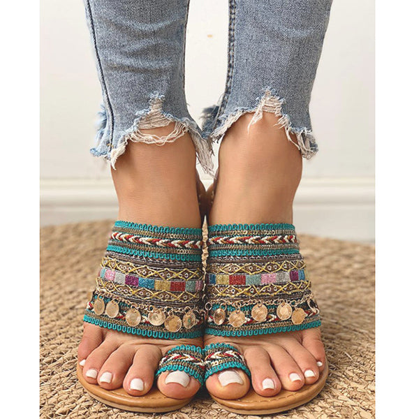 Blue Summer Denim Sandals Image 4