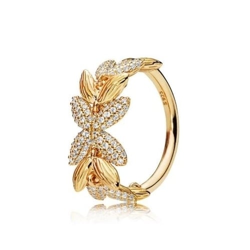 ring S Fashion style plated Popular style ring dazzling wheat grain elegant temperament wheat ear soft ring Image 1